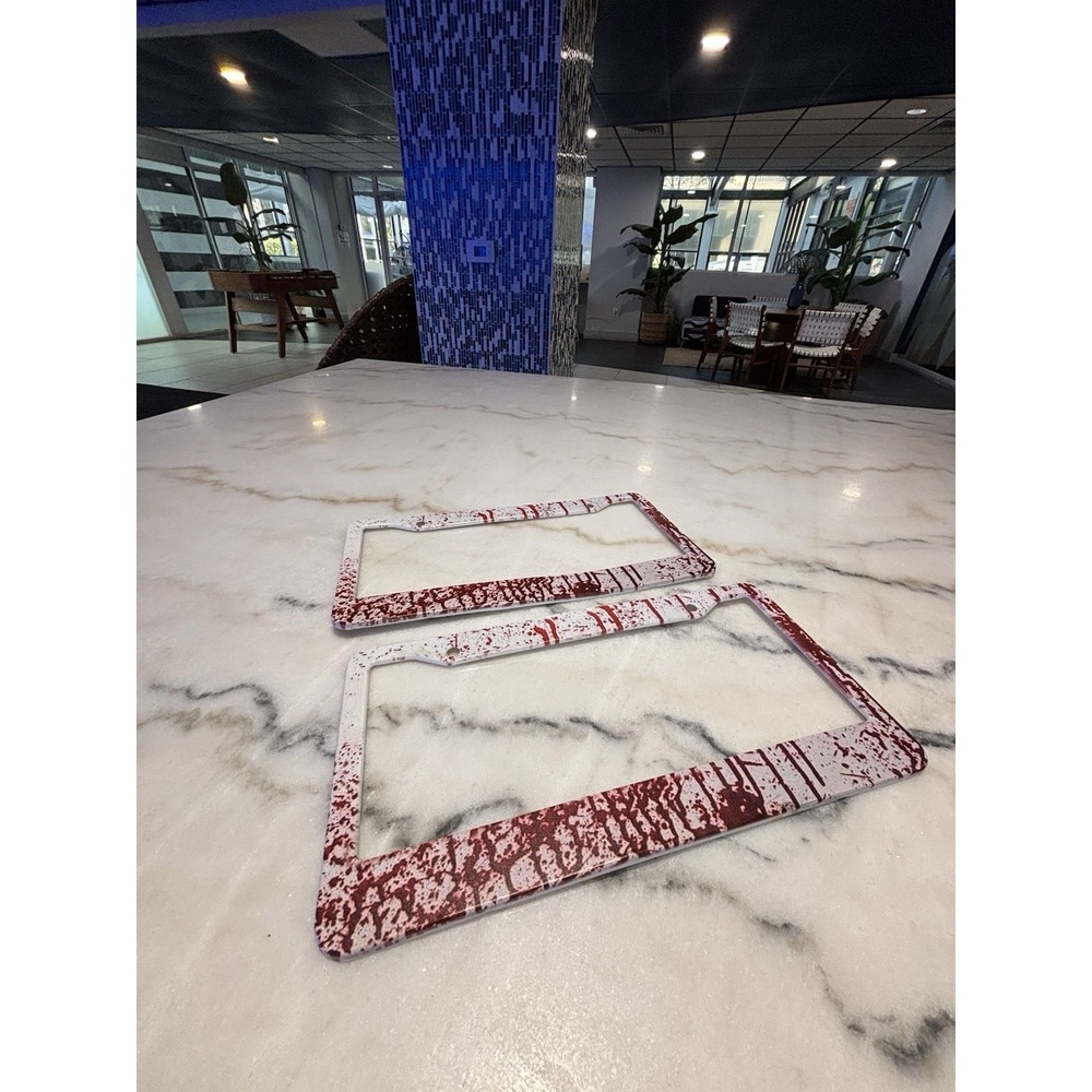 Used Blood Splattered License Plate Frame for Car Truck SUV 2 Pack